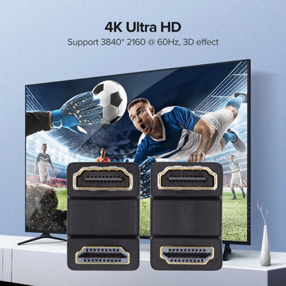 2pcs/lot Up & Down HDMI 1.4 Male Type-A to HDMI Female Port Saver 360 Degree Opposite U Shape Back Angled Extension Adapter