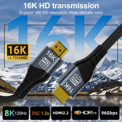 16K 8K UHD HDMI Type-A Male to HDMI 2.2 Male HDTV Cable for HDTV Desktop Laptop Monitor