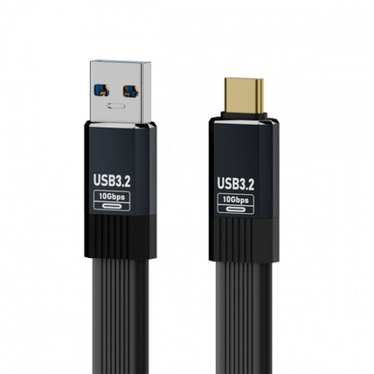 USB3.1 Type-A Male to Type-C Male 10Gbps Flat Slim FPC USB-C Data Power Cable 5V3A for Laptop Phone Disk