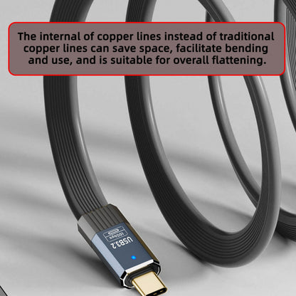 USB3.1 Type-A Male to Type-C Male 10Gbps Flat Slim FPC USB-C Data Power Cable 5V3A for Laptop Phone Disk