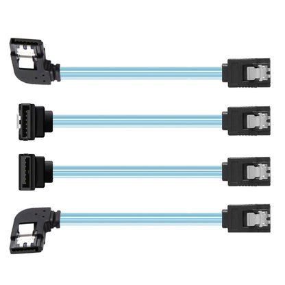 4pcs/lot 90 Degree Angled Type Internal 4-SATA Host to 4SATA 7pin Target Disk 6Gbps Data Server Cable 25cm