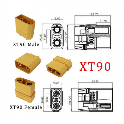 XT90 Male to Male 10AWG Extension Cable Connector for RC Battery Portable Power Station Solar Panel