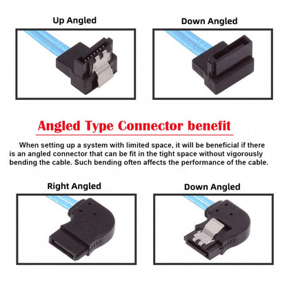 4pcs/lot 90 Degree Angled Type Internal 4-SATA Host to 4SATA 7pin Target Disk 6Gbps Data Server Cable 25cm