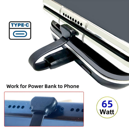 Ultra Slim Flat USB-C Type C to USB-C Power USB2.0 Data Cable 90 Degree Up Down Angled 65W Fast Charge for Laptop Tablet Phone