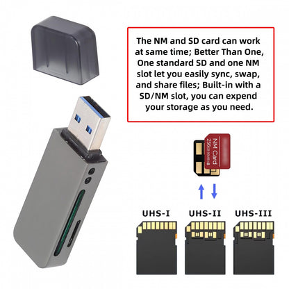USB 3.0 to Nano Memory NM Card  & SD Card Reader Writer for Camera & Laptop & Tablet & Mate Serial Phone