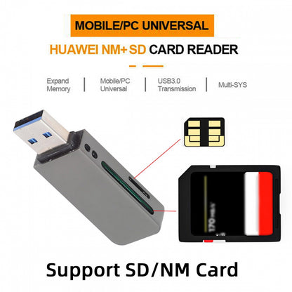USB 3.0 to Nano Memory NM Card  & SD Card Reader Writer for Camera & Laptop & Tablet & Mate Serial Phone