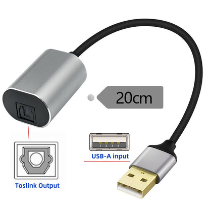 Type-A to SPDIF Toslink Optical Audio Jack Opt USB2.0 Male to Digital Optical Fiber Optic Sound Interface Female Adapter Wire for Laptop Desktop