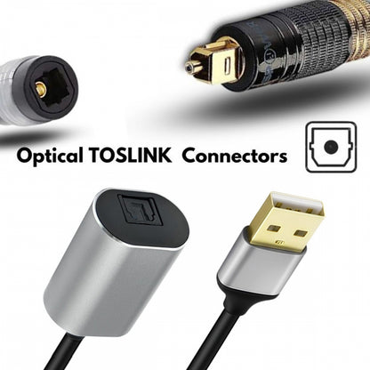 Type-A to SPDIF Toslink Optical Audio Jack Opt USB2.0 Male to Digital Optical Fiber Optic Sound Interface Female Adapter Wire for Laptop Desktop