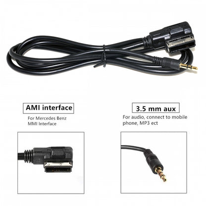 AMI MDI to 3.5mm Audio AUX Male Music Cable Compatible with Benz 2008-2016 Music Interface 1.3m