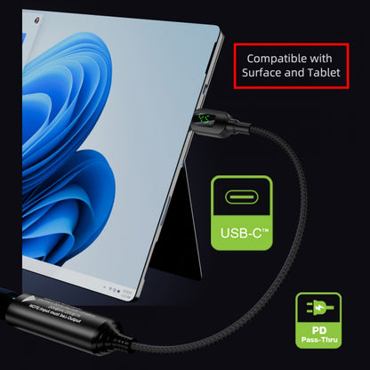 DC Jack 4.5x3.0mm Input to USB-C Type-C Power 140W Smart LED Display Charge Cable for Laptop Phone PD9V/5V/20V/7A