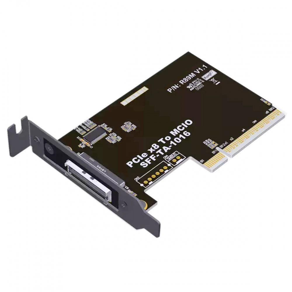 External MCIO 8i Mini Cool Edge IO SFF-TA-1016 to PCIE5.0 PCI-Express 8x VROC Adapter for Mainboard SSD Graphics Card