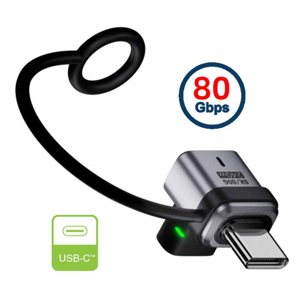 90 Degree USB5.0 80Gbps Male to Female Low Profile Down Up Angled Extension Adapter with Lanyard Keychain 240W 16K 8K 5K Compatible with USB4.0 Thunderbolt3/4/5