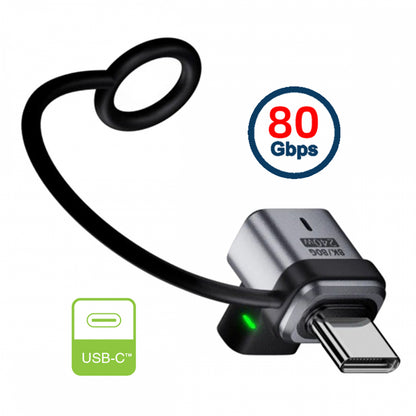 90 Degree USB5.0 80Gbps Male to Female Low Profile Down Up Angled Extension Adapter with Lanyard Keychain 240W 16K 8K 5K Compatible with USB4.0 Thunderbolt3/4/5