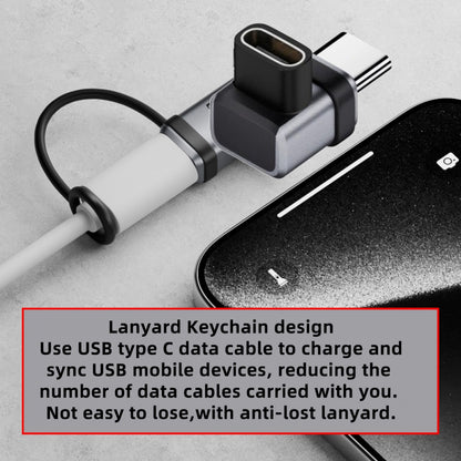 90 Degree USB5.0 80Gbps Male to Female Low Profile Down Up Angled Extension Adapter with Lanyard Keychain 240W 16K 8K 5K Compatible with USB4.0 Thunderbolt3/4/5