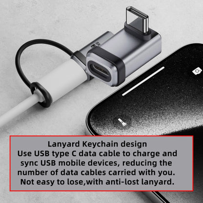 90 Degree USB5.0 80Gbps Male to Female Up Down Angled Extension Adapter with Lanyard Keychain 240W 16K 8K 5K Compatible with USB4.0 Thunderbolt3/4/5