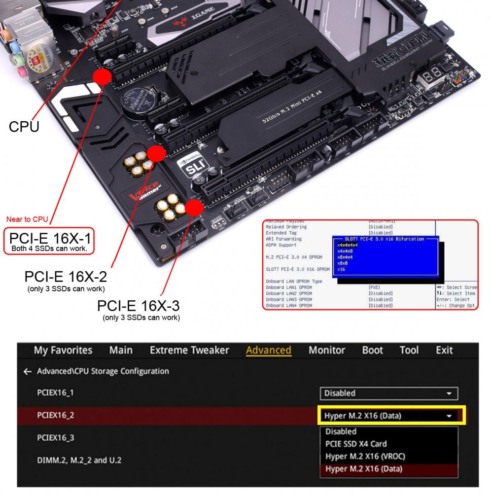 External MCIO 8i Mini Cool Edge IO SFF-TA-1016 to PCIE5.0 PCI-Express 8x VROC Adapter for Mainboard SSD Graphics Card