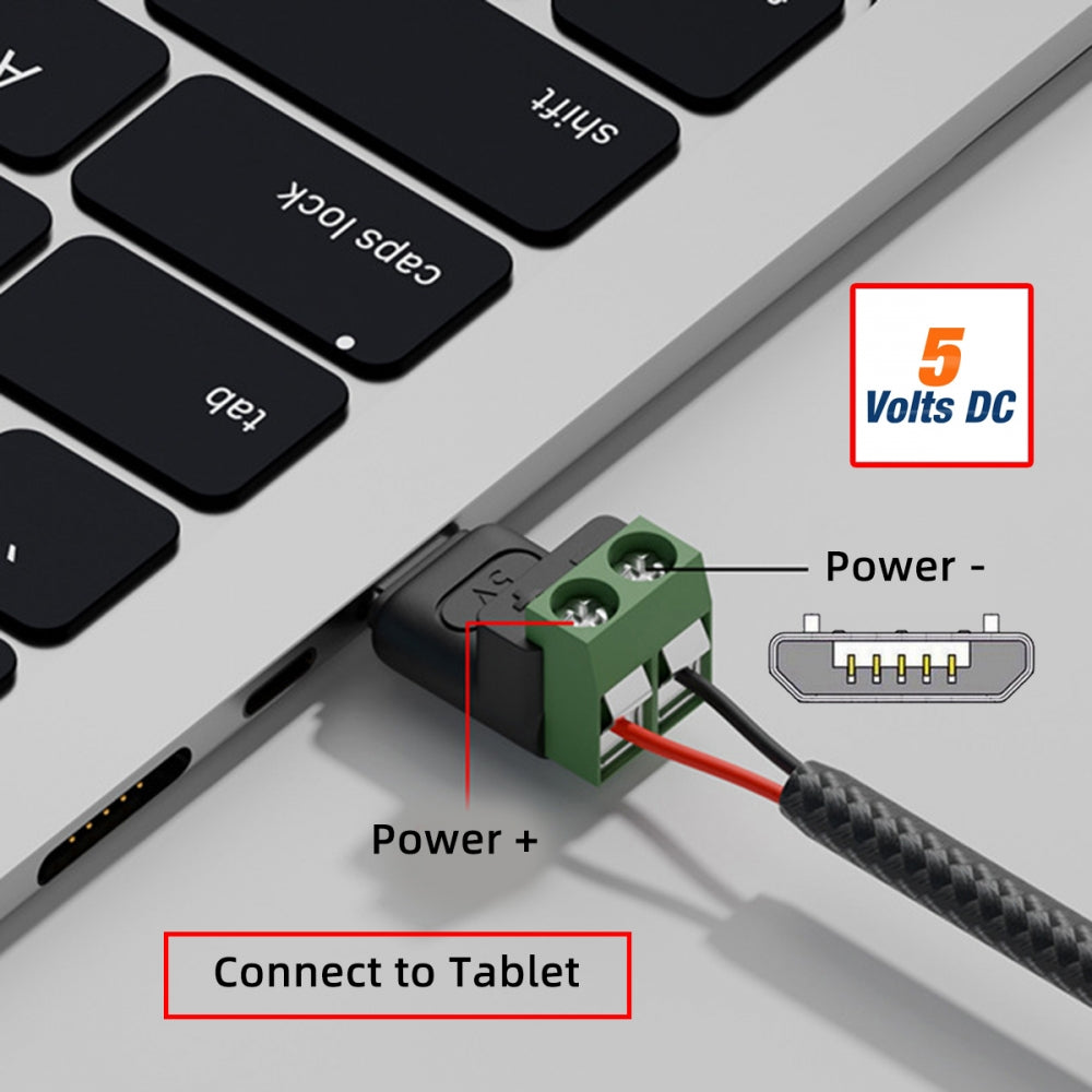5pcs/set DIY OEM Micro USB 5Pin Male Connector to 2Pin Terminal DIY OEM Repair Solderless Connector DC 5V Power
