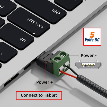 5pcs/set DIY OEM Micro USB 5Pin Male Connector to 2Pin Terminal DIY OEM Repair Solderless Connector DC 5V Power