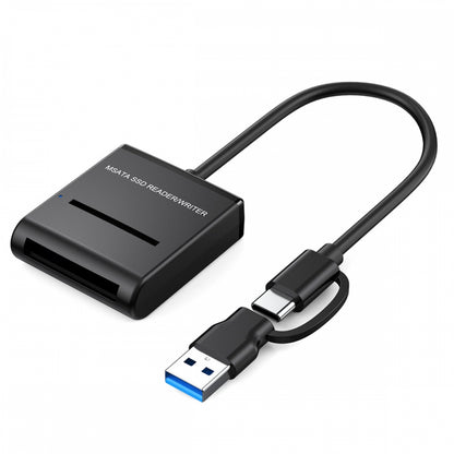 USB 3.0 USB-C Type-C Type-A Dual Connector to MSATA SSD Docking External Cable Enclosure 5Gbps