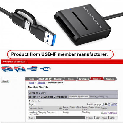 USB 3.0 USB-C Type-C Type-A Dual Connector to MSATA SSD Docking External Cable Enclosure 5Gbps