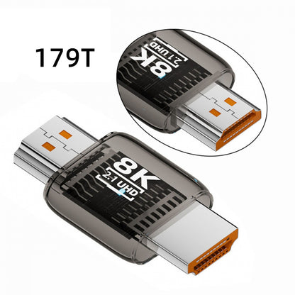 HDMI Male to HDMI 2.1 Male UHD Extension Adapter Extender Transparent with Smart LED Light Support 8K 60hz HDTV