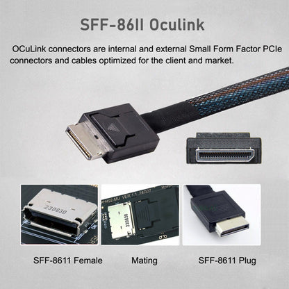 2280 PCI-E4.0 M.2 M-key NVME to Oculink SFF-8612 SFF-8611 Host Adapter with Linear Redriver for U.2 SSD eGPU over Long Cable Lengths
