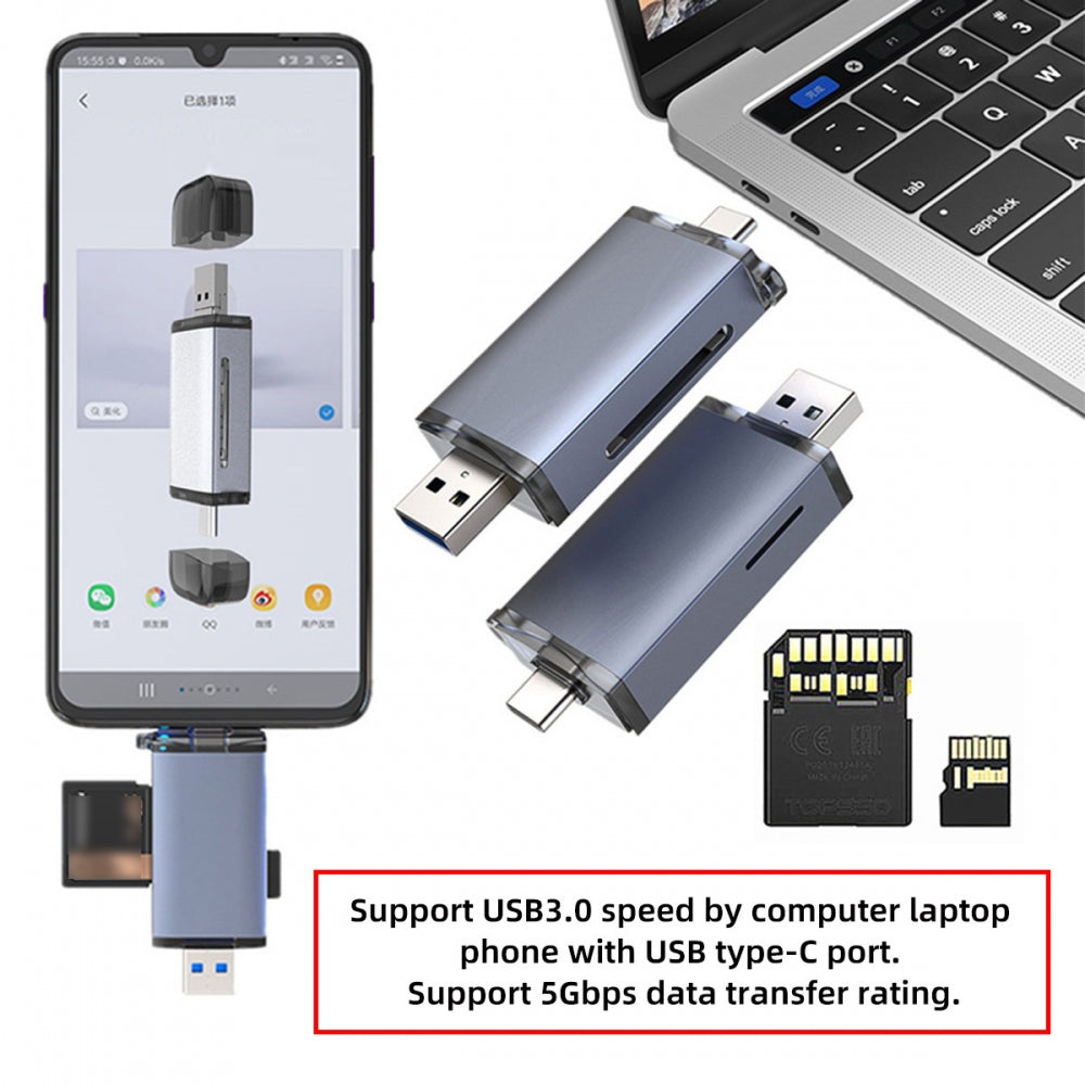 USB 3.0 to UHS-III UHS-II SD4.0 TF Micro-SD Card Reader Writer for Camera & Laptop & Tablet & Phone & Camera