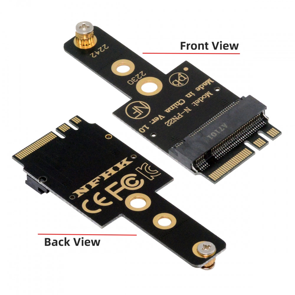 2230 NGFF A+E-Key Male to NVME M-key Female Extension Adapter for Laptop Mainboard SSD 2230 2242