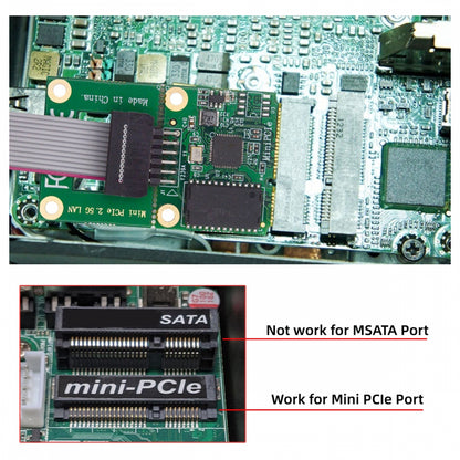 2500Mbps 2.5Gbps to Mini PCI-E PCI Express GBE Gigabit 1000Mbps Ethernet Network LAN Cable Adapter for Desktop Motherboard