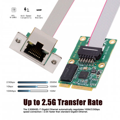2500Mbps 2.5Gbps to Mini PCI-E PCI Express GBE Gigabit 1000Mbps Ethernet Network LAN Cable Adapter for Desktop Motherboard