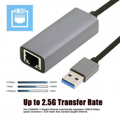 2500Mbps 2.5Gbps to USB3.0 Type-A GBE Gigabit 1000Mbps Ethernet Network LAN Cable Adapter for Desktop Motherboard