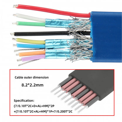 Ultra Flat Slim USB 3.0 Type-A Male to USB-C Type-C Male Cable Data Blue 10Gbps for Laptop Computer Disk SSD Camera