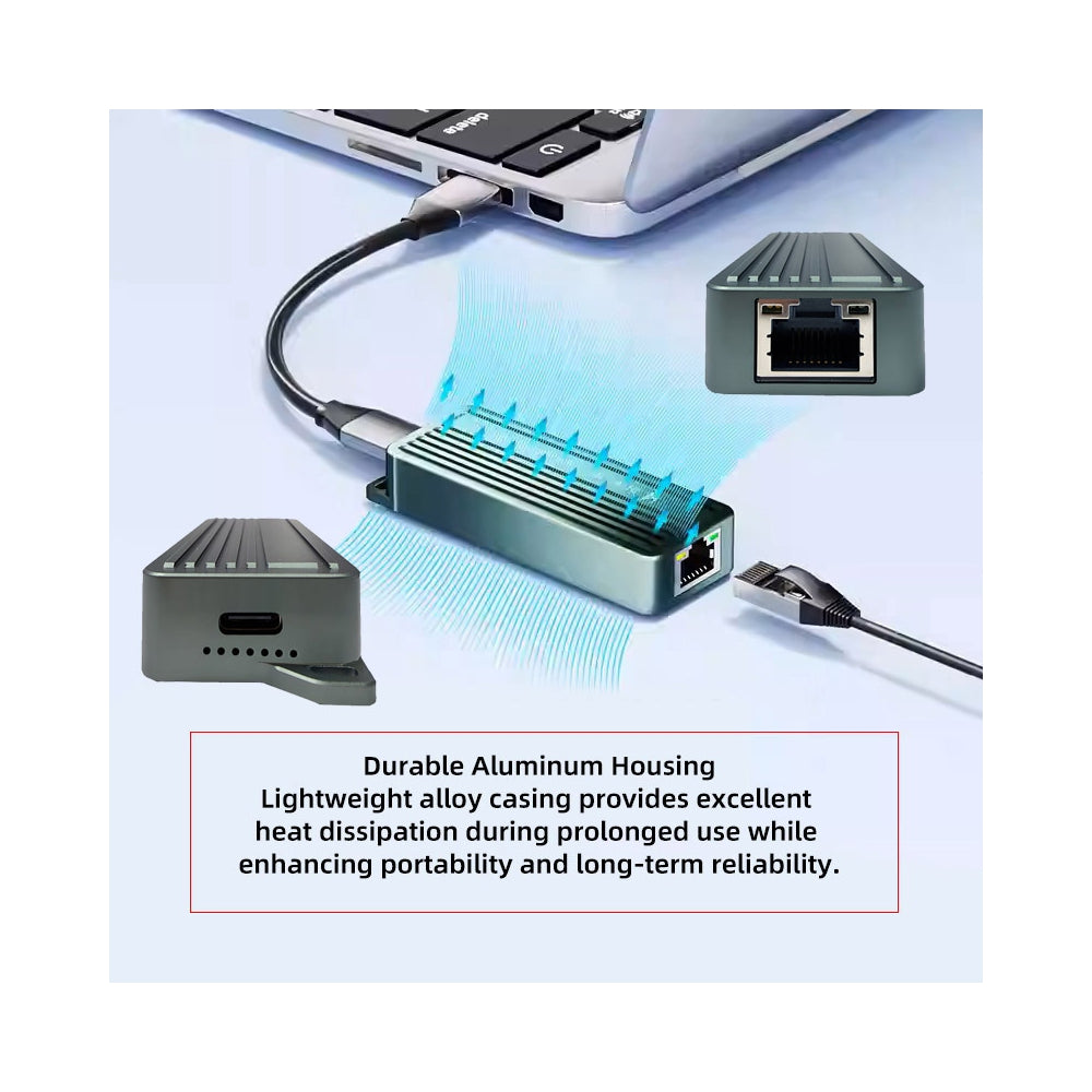 USB-C Type-C USB4 USB3.2 Gen2 to 10Gbps GBE Gigabit 10000Mbps 5Gbps 2.5Gbps Ethernet Network LAN Cable Adapter RTL8159 for Desktop Laptop NAS