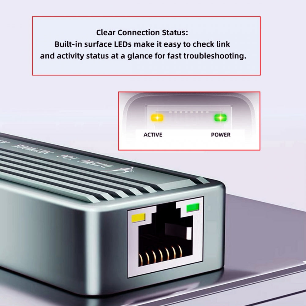 USB-C Type-C USB4 USB3.2 Gen2 to 10Gbps GBE Gigabit 10000Mbps 5Gbps 2.5Gbps Ethernet Network LAN Cable Adapter RTL8159 for Desktop Laptop NAS