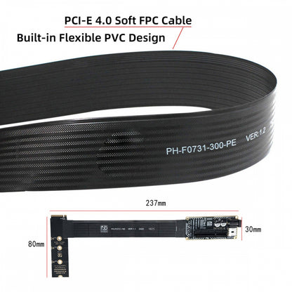 M.2 NGFF NVMe M-Key Right Angled Type 90 Degree to PCI-E X1 X4 X8 X16 Cable Graphics Card Extension Adapter PCI-Express for M2 2260 2280