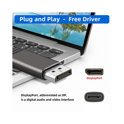 CY DP Virtual Display Adapter Displayport Dummy Plug Headless Ghost Emulator 4K@17hz Black