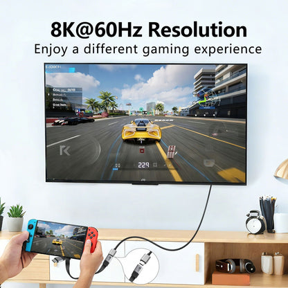 20cm USB5.0 80Gbps Flat Slim FPC Male to Female Extension Cable 240W 16K 8K 60Hz 5K Compatible with 40Gbps USB4.0 Thunderbolt3/4/5