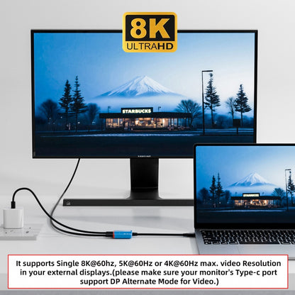 USB-C Type-C 1-to-2 VR AR Glass OTG 8K Video USB-C Female 100W PD Power Cable for NS Handheld Console Laptop Tablet Phone