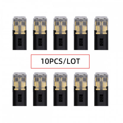 10pcs/lot Quick Connect Terminal Double Wire Plug Connector D2 Solderless Pluggable with Locking Buckle Compatible with Led Light Strip Connectors 2Pin 18-22AWG