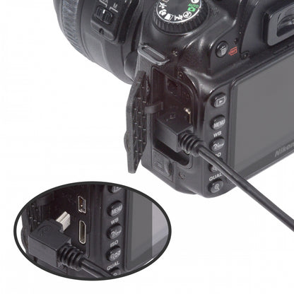 Mini USB2.0 Type-B 5Pin Male Down Angled 90 Degree Connector to USB 2.0 Type-A Male Power Data Cable for Camera GPS MP3 MP4 (50cm)