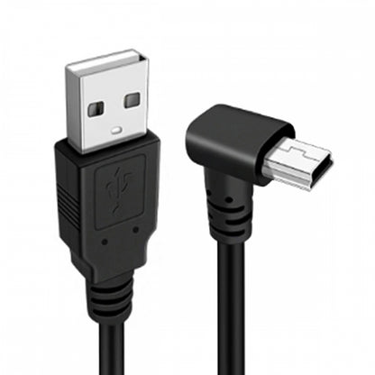 Mini USB2.0 Type-B 5Pin Male Up Angled 90 Degree Connector to USB 2.0 Type-A Male Power Data Cable for Camera GPS MP3 MP4 (150cm)