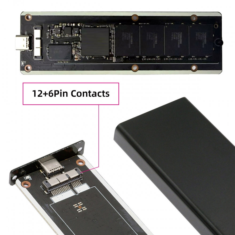 USB3.0 Type-C 5Gbps to 12+6Pin Mobile Box USB-C Enclosure for MAC Air Pro 2010 2011 SSD Portable Case