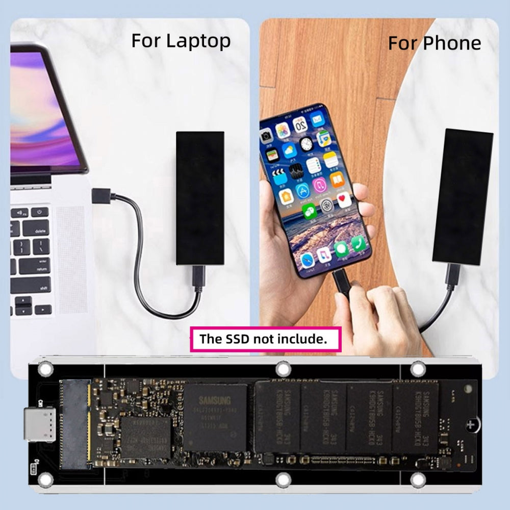 USB3.0 Type-C 5Gbps to 17+7Pin Mobile Box USB-C Enclosure for MAC Air Pro Retina 2012 SSD Portable Case