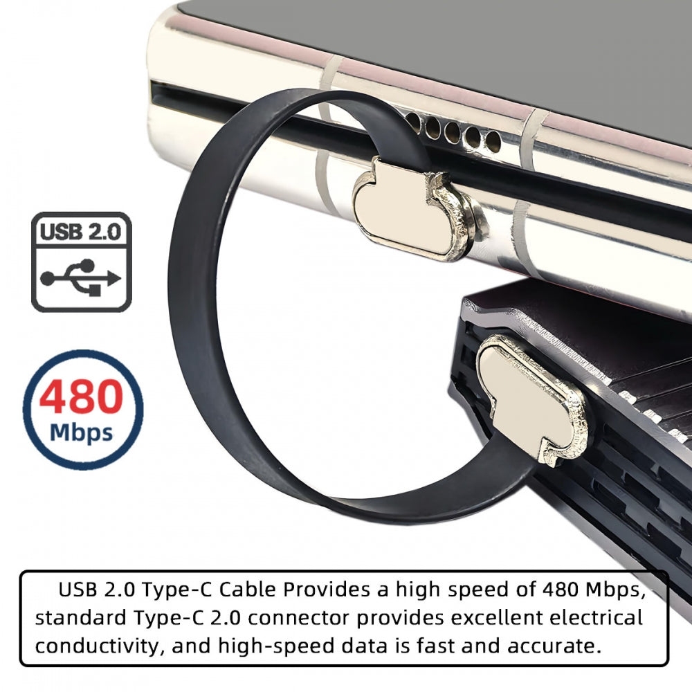 15cm Dual Angled Ultra Slim Flat USB-C Type C to USB-C Power USB2.0 Data Cable 65W Fast Charge for Laptop Tablet Phone