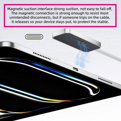 USB-C to Magnetic Charge Cable Compatible with iPad Air 10.9" & 11" (M2 M3 2020-2025) Pro 11" (2018-2022) 18W Fast Charging Smart Connector Alloy Charging 2-Meters