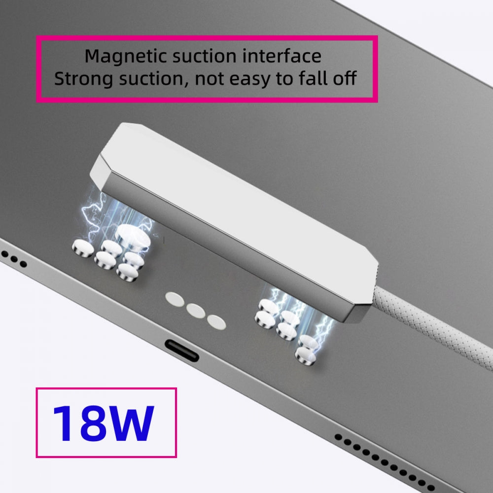 USB-C to Magnetic Charge Cable Compatible with iPad Air 10.9" & 11" (M2 M3 2020-2025) Pro 11" (2018-2022) 18W Fast Charging Smart Connector Alloy Charging 2-Meters