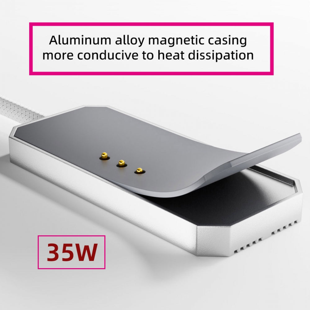 USB-C to Magnetic Charge Cable Compatible with iPad Pro 11 & 13 (M4 M5 2024-2025) 35W Fast Charging Smart Connector Alloy Wireless Charging 2-Meters