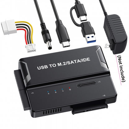 USB 3.0 USB-C Type-C to NVME M-key M.2 NGFF & SATA 2.5 3.5 Inch & IDE 40Pin SSD Docking Vertical External PCBA Case Enclosure