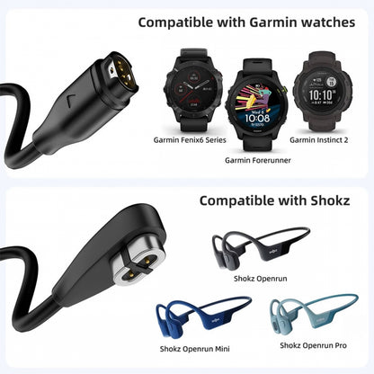 2pcs/lot USB Type-C & Type-A to 2Pin 4Pin Magnetic Smart Watch Earphone Charging Cable Combo Compatible with Garmin Shokz
