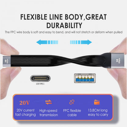 10Gbps USB 3.1 Type C Female to USB3.0 OTG Type A Female Flat Slim FPC Data Cable 13cm for Laptop Phone